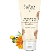 Babo Botanicals Moisturizing Oat & Calendula Conditioner – Silicone-Free, Lightly Scented Formula for Dry or Sensitive Hair – Gentle for Baby, Toddler, Kids & Family – Vegan