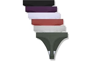 GRANKEE Women's Breathable Seamless Thong Panties No Show Underwear Pack