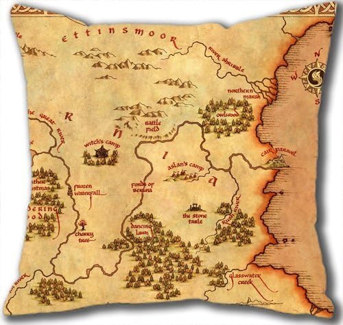 RENJUNDUN COOL Narnia Map Zippered Square Pillow Cover Classical Series
