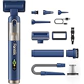 Fanttik Slim V10 APEX Cordless Car Vacuum, 4-in-1 Portable Mini Handheld Vac, 19kPa Suction Power, Upgraded Smart Digital Display, 2 Suction Modes for Small Jobs, Car, Office Desk, Keyboards (Blue)