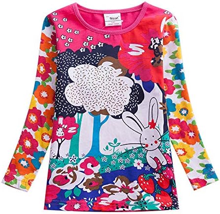 JUXINSU Toddler Girl Long Sleeve t-Shirt Cotton Point for 2-7 Years F2101