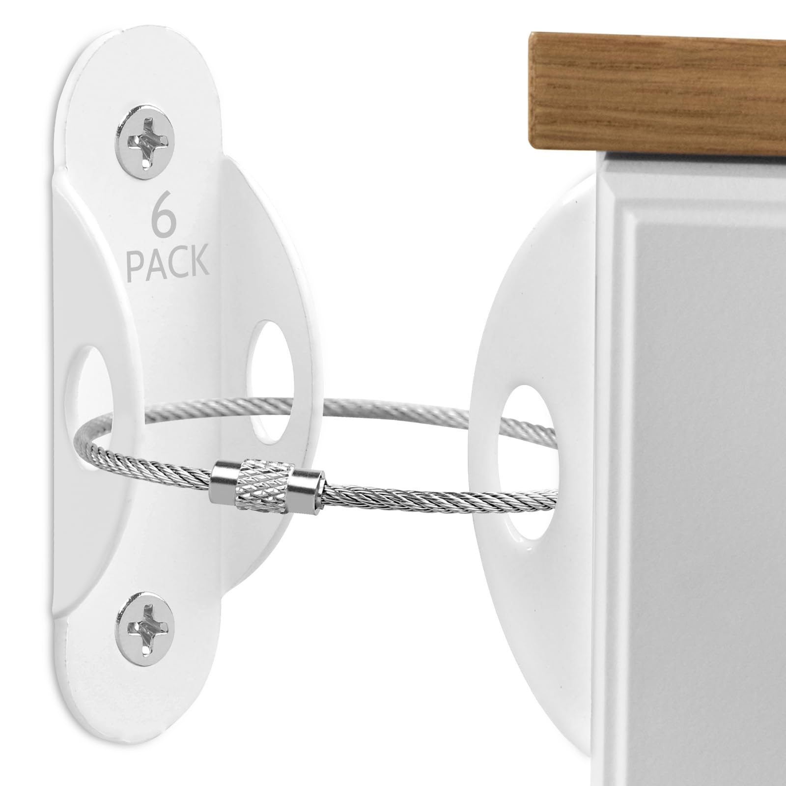 Photo 1 of Guirnd 6 Pack Furniture Anchors, Anti Tip Furniture Anchors for Baby Proofing, Metal Earthquake Straps Furniture Straps Wall Anchor for Dresser and Bookcase (White)