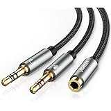UGREEN Headphone Splitter for Computer 3.5mm Female to 2 Dual 3.5mm Male Headphone Mic Audio Y Splitter Cable Smartphone Head