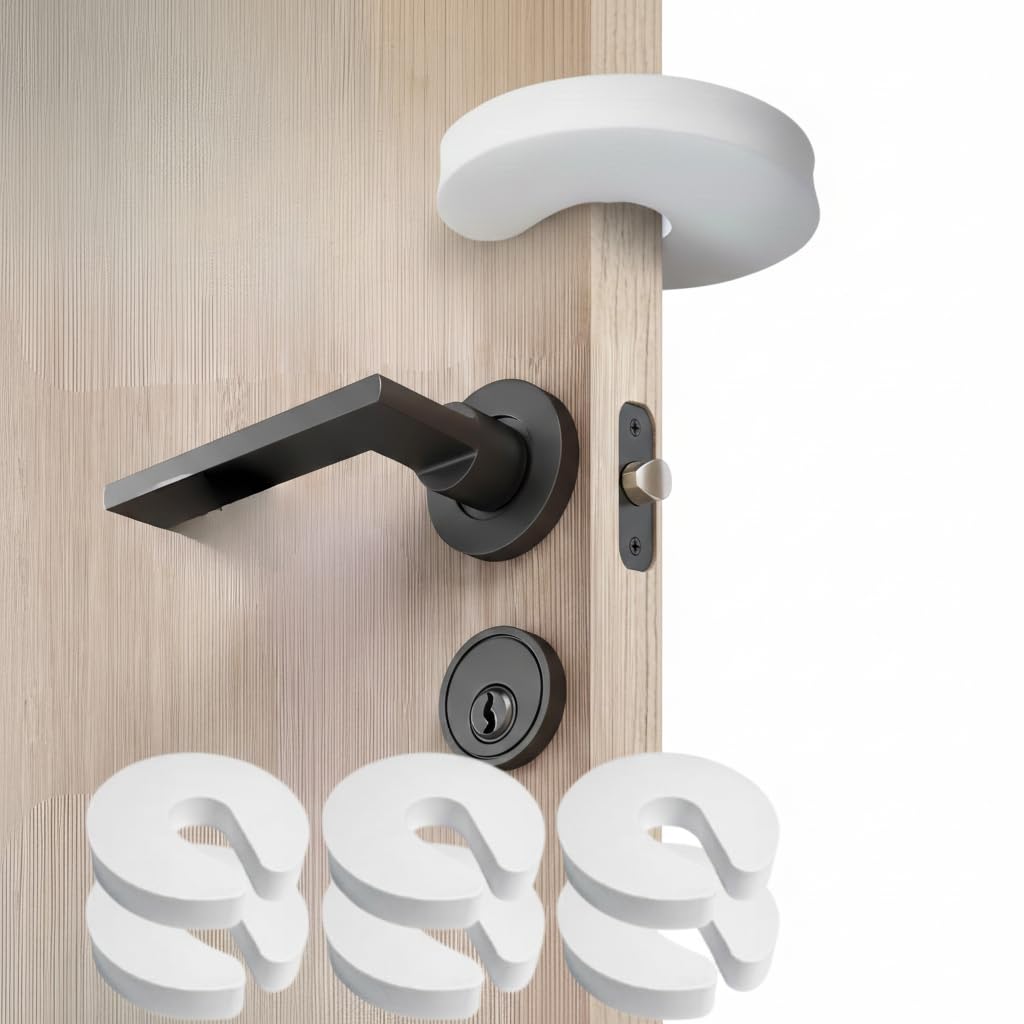 Moonybaby Door Finger Guards, 6 Pack, Extra Thick 2CM Door Slam Stopper, Enhanced Density, More Durable, Foam Finger Pinch Guard, Door Safety for Children, White