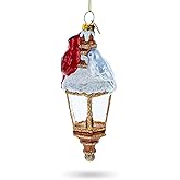 Majestic Red Cardinal Perched on Lantern Blown Glass Christmas Ornament