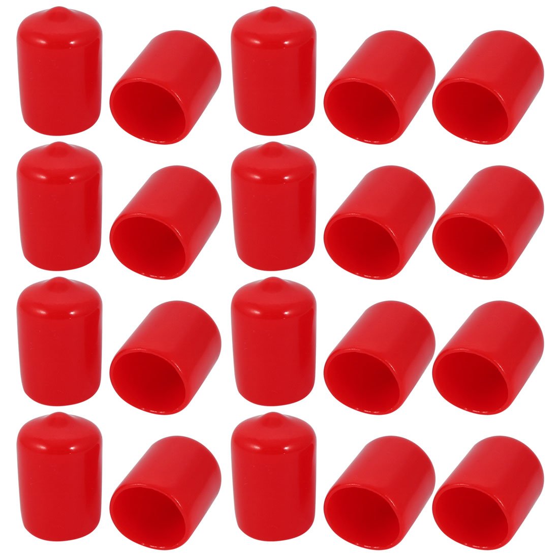 sourcingmap 20pcs 13mm Inner Dia PVC Flexible Vinyl Cap Screw Thread Protector Cover Red
