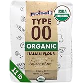 POLSELLI Organic Flour, Italian Tipo 00, Unbleached Flour,11 lb (5 kg) | Double Zero Flour, 100% Italian Wheat flour for Pizza, Pasta &amp; Bread, Unbromated, No Additives, No Enzymes Added