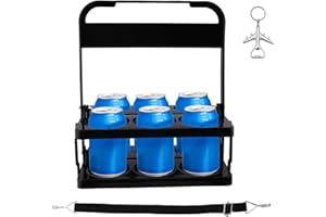 XIAOKEIS Plastic Portable Cup Holder,Drink Carrier for Delivery, 6-Holes Drink Carrier Foldable, Great for Eats Doordash Car Drivers(black)