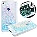 iPhone 5S Case,iPhone 5S Hard Case,iPhone 5S Glitter Case,PHEZEN Bling Transparent Plastic 3D Glitter Quicksand and Star Liquid Hard Back Protective Case Cover for iPhone 5 5S