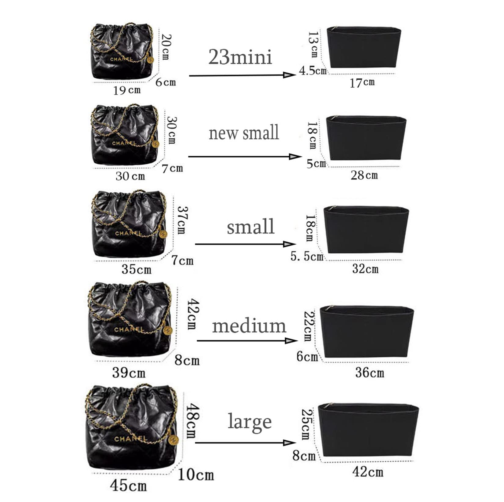 Lckaey Purse Organizer Insert for Chanel bag organizer insert reissue mini bags for women2001pink-S