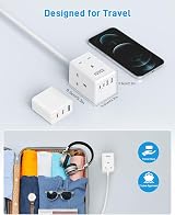 FDTEK 3M Extension Lead USB Slots 3 AC Outlets 4 USB 13A 3250W Wall Mount view 5