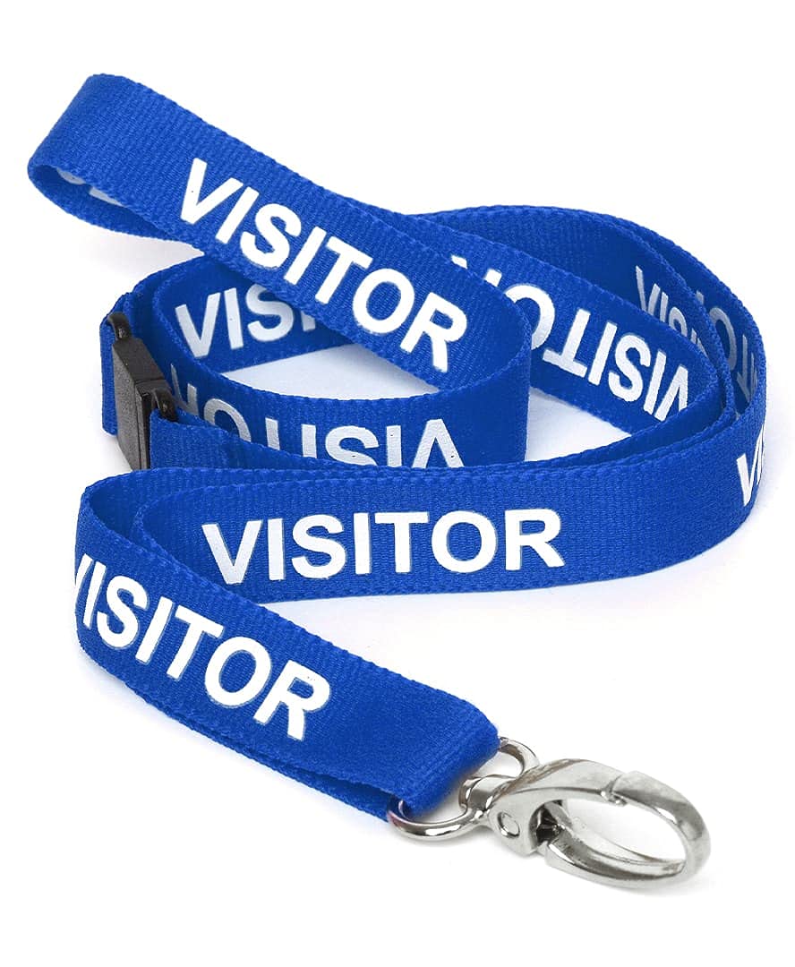 CKB LTD Visitor LANYARDS Breakaway Safety Lanyard Neck Strap Swivel Metal Clip for ID Card Holder - Pull Quick Release Design (Blue, Pack of 10)