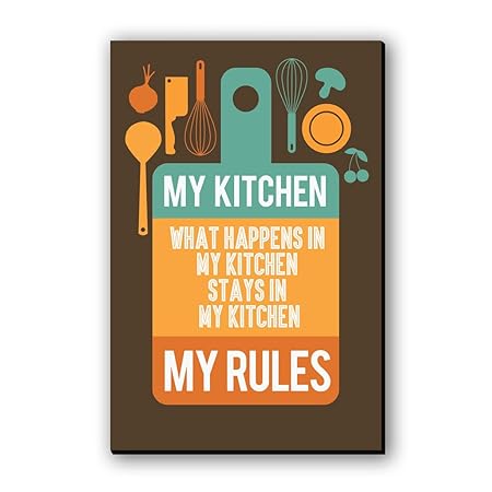 Seven Rays Fridge/Multipurpose Magnet What Happens in My Kitchen for Home/Kitchen / Office,Multicolour, Dimension: 3 x 4.5 inches