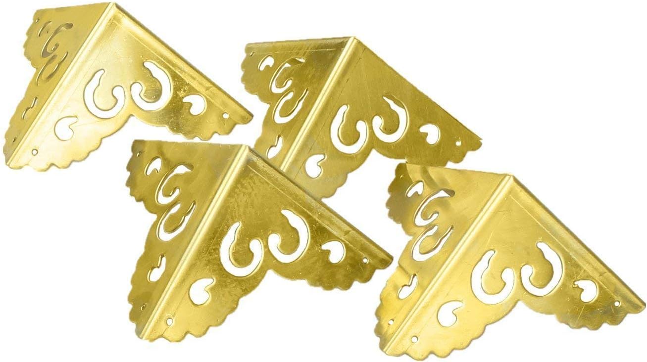 RZDEAL 4pcs 50 x 50mm Brass Triangle Corner Protectors Brackets Decorative Furniture Hardware