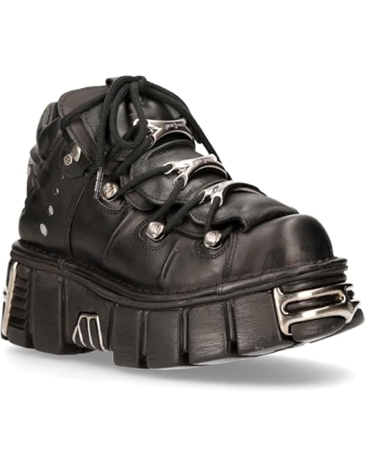 Amazon.com | New Rock Ankle Boots M-TANK106-C2 Unisex Metallic