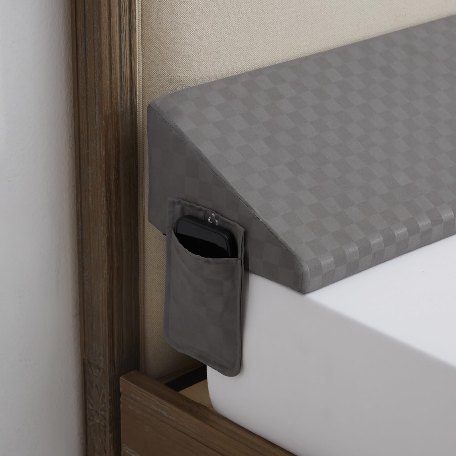 JKMAX Bed Wedge Pillow for Headboard Bed Gap Filler Queen（60"x10"x6"） Mattress Gap Filler（08