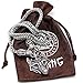 xicoh Viking Wolf Head With Thor's Hammer Mjolnir Scandinavian Bear Paw Wolf Pendant NECKLACE - Stainless Steel Chain