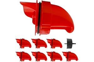 [8 Pack] Aopchry Automatic Chicken Feeder (Red), Chicken Feeders No Waste Feed, Egg Shaped Thickened Design, Rain-Proof, Suitable for Various Poultry, with Mounting Hole Opener