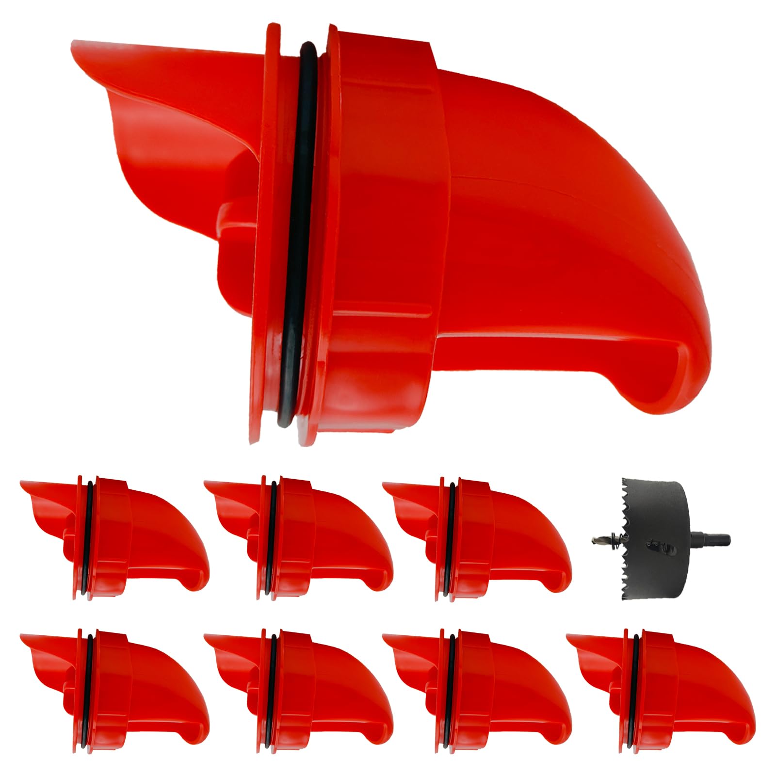 Photo 1 of [8 Pack] Aopchry Automatic Chicken Feeder (Red), Chicken Feeders No Waste Feed, Egg Shaped Thickened Design, Rain-Proof, Suitable for Various Poultry, with Mounting Hole Opener