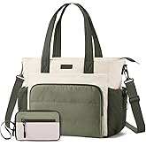 LOVEVOOK Tote Bag for Women, 15.6 Inch Puffer Laptop Work Tote with Cup Holder, Quilted Nurse Bag for Travel, Gym, Daily Use