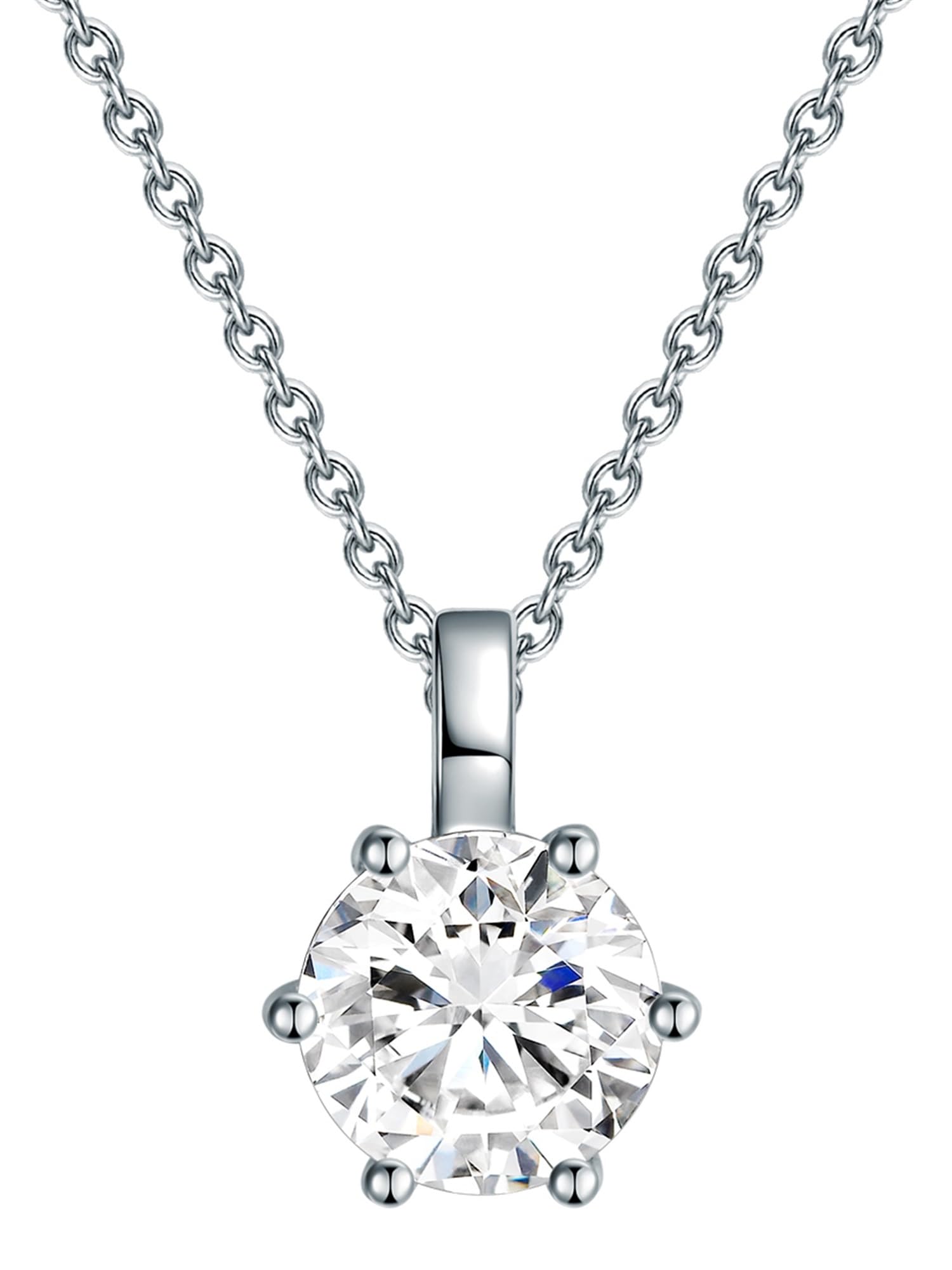 Trilani Female 925/- Sterling Silver Zirconia (CZ) Anchor Chain Brilliant cut