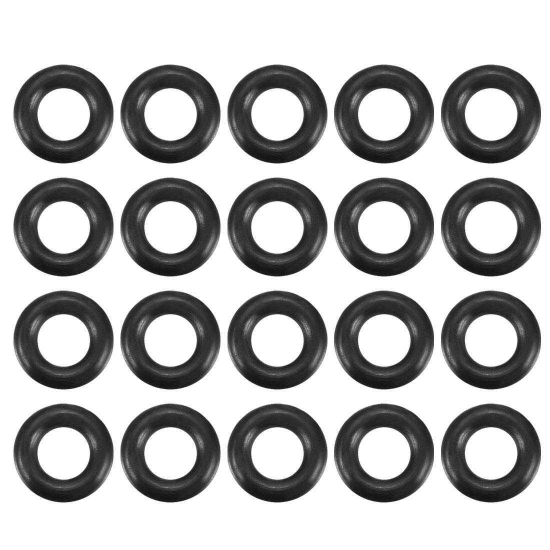 Sourcingmap Nitrile Rubber O-Rings, 6mm OD 3mm ID 1.5mm Width, Metric Sealing Gasket, Pack of 20