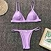 Womens Swimsuit Bikini Set Two Piece Sexy Bandage Low Waist Swimwear Adjustable Shoulder Strap Purplethumb 4