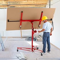 16 Ft Drywall Lift – 150LB Capacity, Adjustable Telescopic Arm, 360° Rotation & Wheels, Heavy Duty Panel Hoist For Ceiling & Walls