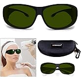 FreeMascot IPL Glasses 200nm-2000nm Laser Eye Protection Glasses for Tanning, Laser Hair Removal (Green)