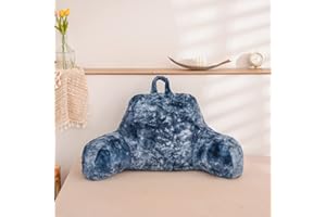 Holawakaka Large Bed Rest Pillow with Arms,Tie Dye Reading Pillows Perfect for Adults Women, Teens, Petites, Arm, Back, Pregnancy Lumbar & Head Neck Coccyx Lower Back Support Cushion (Navy Blue)