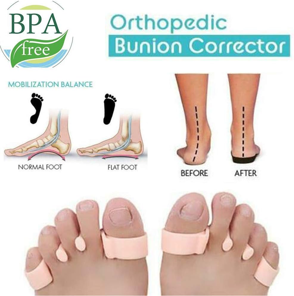 Orthopedic Bunion Corrector 3.0 Toe Separators Elastic Straighteners Spacers New （2 Pair）