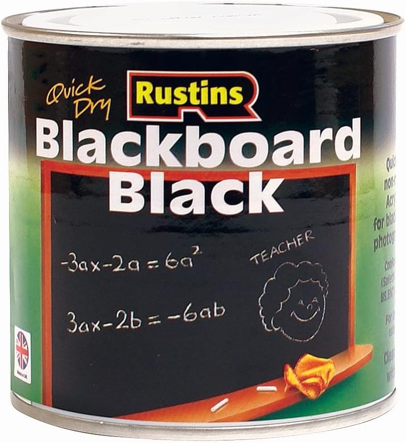 Rustins Blackboard Black Paint 250ml - Create Chalkboard Surfaces