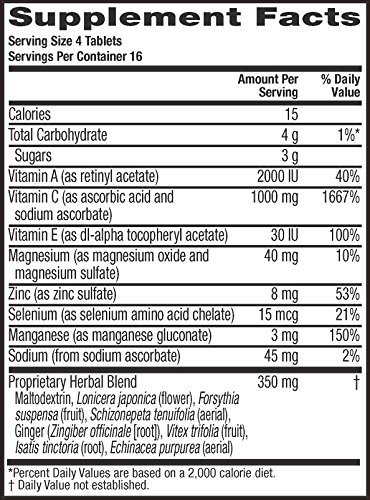 image for Airborne Vitamin C 1000mg Immune Support Supplement, Chewable Tablets,