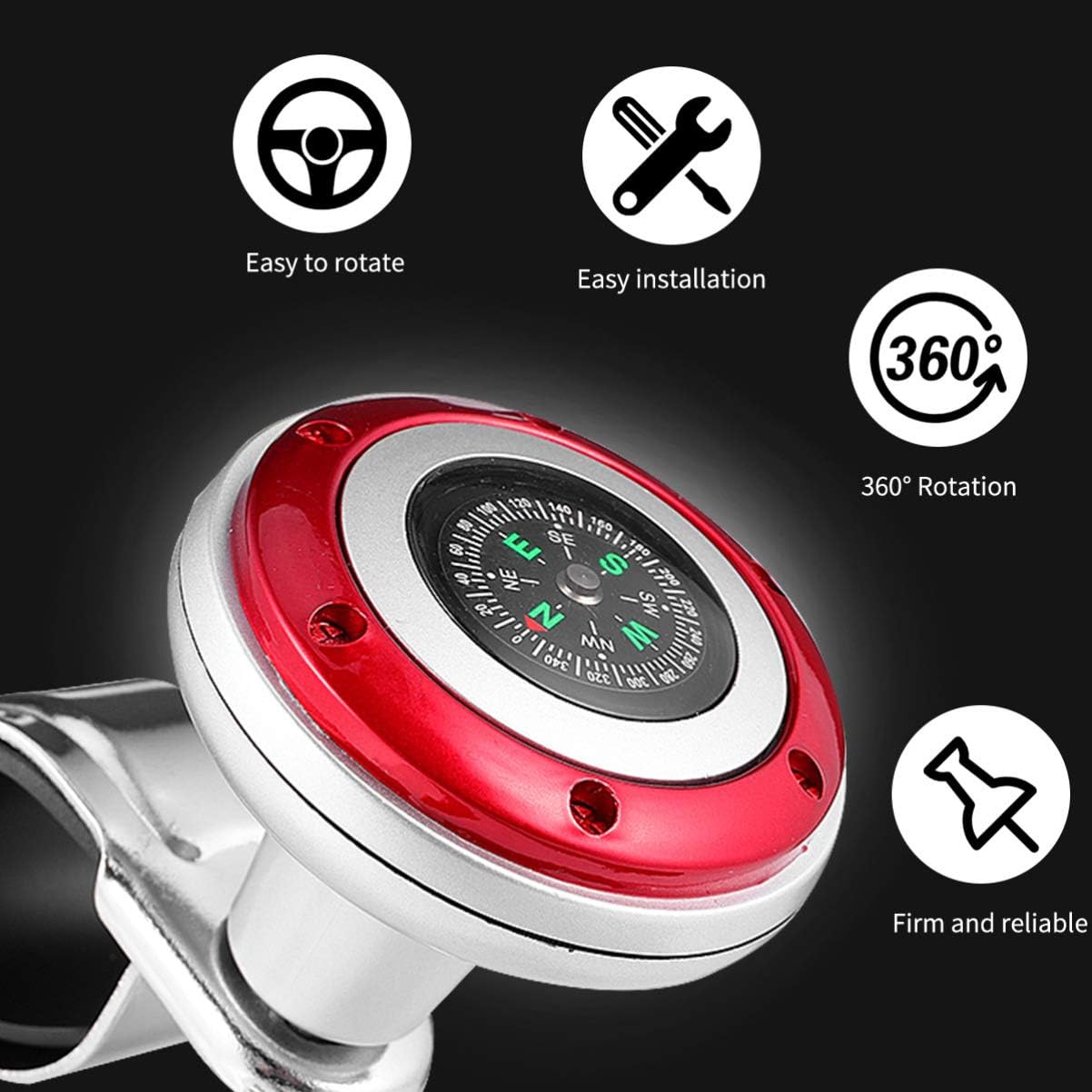 IMIKEYA Steering Wheel Spinner Power Handle Spinner Accessory Knob for Cars Trucks Semis Tractors Boats Golf Carts: Automotive