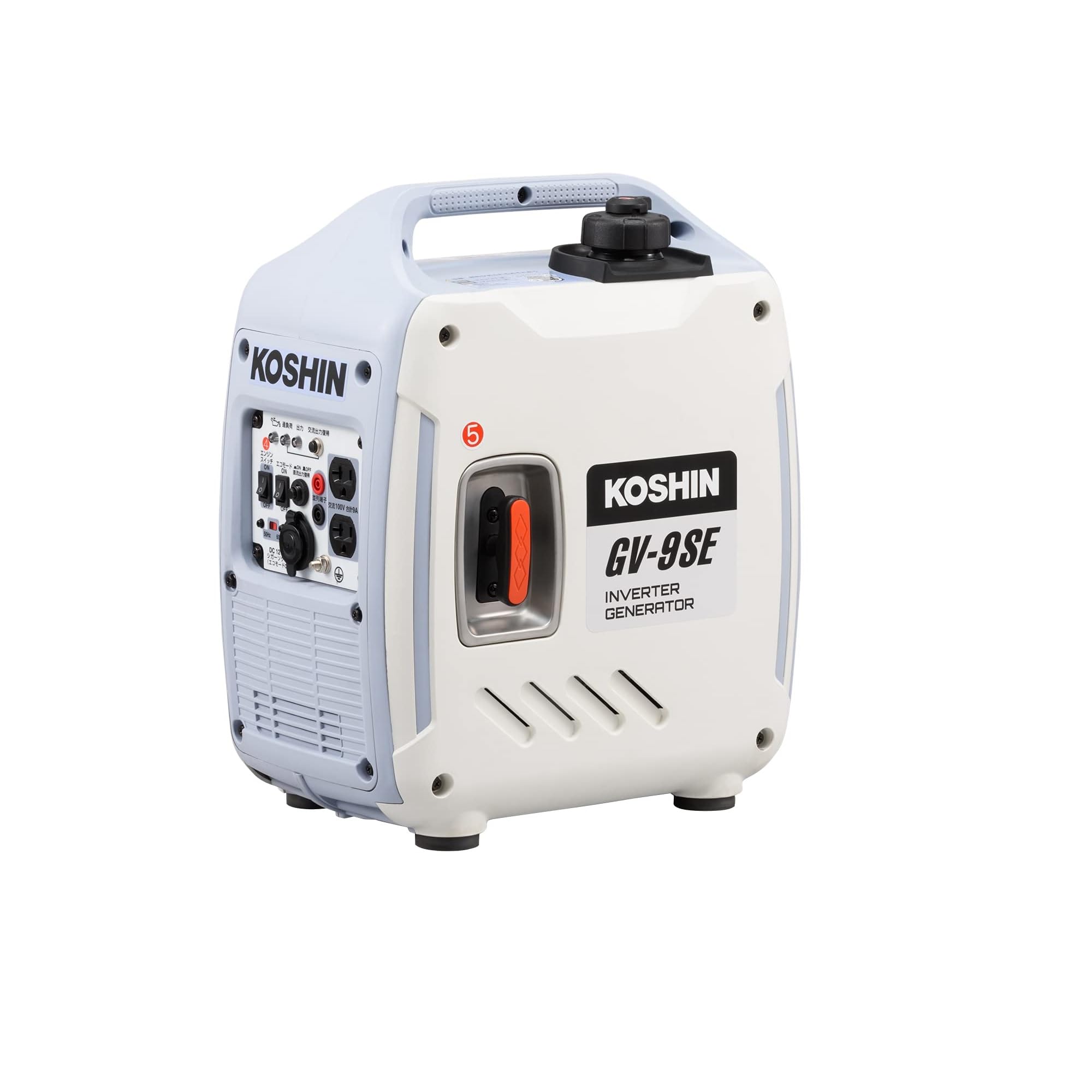 工進(KOSHIN) インバーター 発電機 正弦波 GV-9SE 定格出力 0.9kVA AC-100V 50Hz/60Hz 切替 シガーソケット USB 静音 アウトドア レジャー 防災 備蓄 災蓄 非常用商品画像