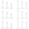 NIUSIMAN 18PCS 16G Clear Push Top Piercing Retainers Earrings For Work, Bioflex Lip Rings Labret Helix Tragus Medusa Monroe Retainer For Women Men 6-10mm Bar Length