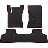 Lwope Car Floor Mats Custom Fit for Mercedez Benz GLB 250 200 35 AMG 2020-2025 Black Red Rubber All Weather Protection Auto Floor Liners Heavy Duty Odorless