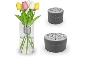 Gecdlye Silicone Spiral Ikebana Stem Holder,Flower Arrangement Holder for Vases,Ikebana Stem Holder Ring,DIY Bouquet Twister Flower Arrangement (2Pack Gray S+L)