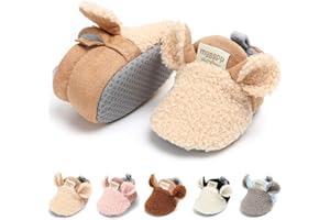 LAFEGEN Baby Booties for Boys Girls with Soft Lining Non Slip Gripper Newborn Infant Slipper Socks Toddler First Walker Crib Shoes 0-18 Months