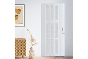 CCBOYSHARDWARE 38X80in Accordion Door Interior,Folding Doors for Closet with Installation Hardware and Lock,White