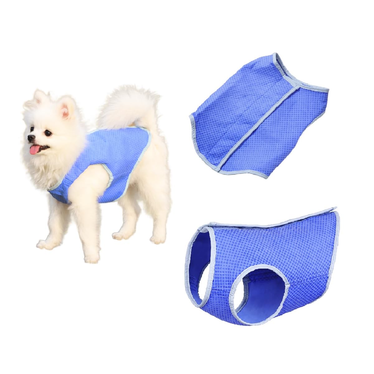 UKCOCO Pet Cooling Vest Jacket, Dog Ice-cooling Harness Coats, Pet Cooler Vest with for Puppies Dogs - Size, 66cm Chest, 36cm Neck (Blue)