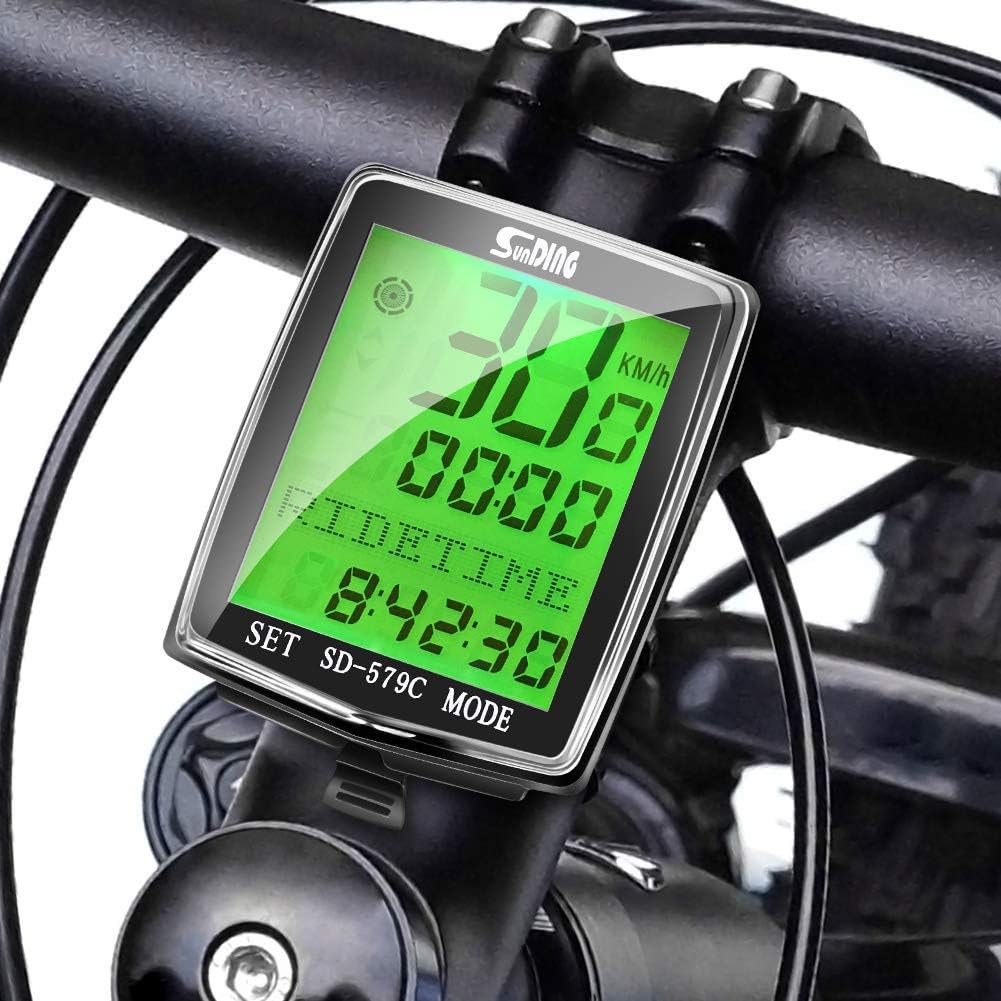 Elikliv Bike Computer Wireless, Waterproof Bicycle Meter LCD Display