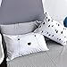 BuLuTu Forest Bear Kids Queen Duvet Cover Cotton 3 Pieces Duvet Cover Set Black and White Toddler Bedding Triangle Full Bedding with Zipper Closure for Teen Boys Girls,No Comforter