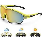 VICTGOAL Cycling Glasses for Men Women with Polarized and Photochromic 2 Lenses Clear Road Bike Running Sports Sunglasses