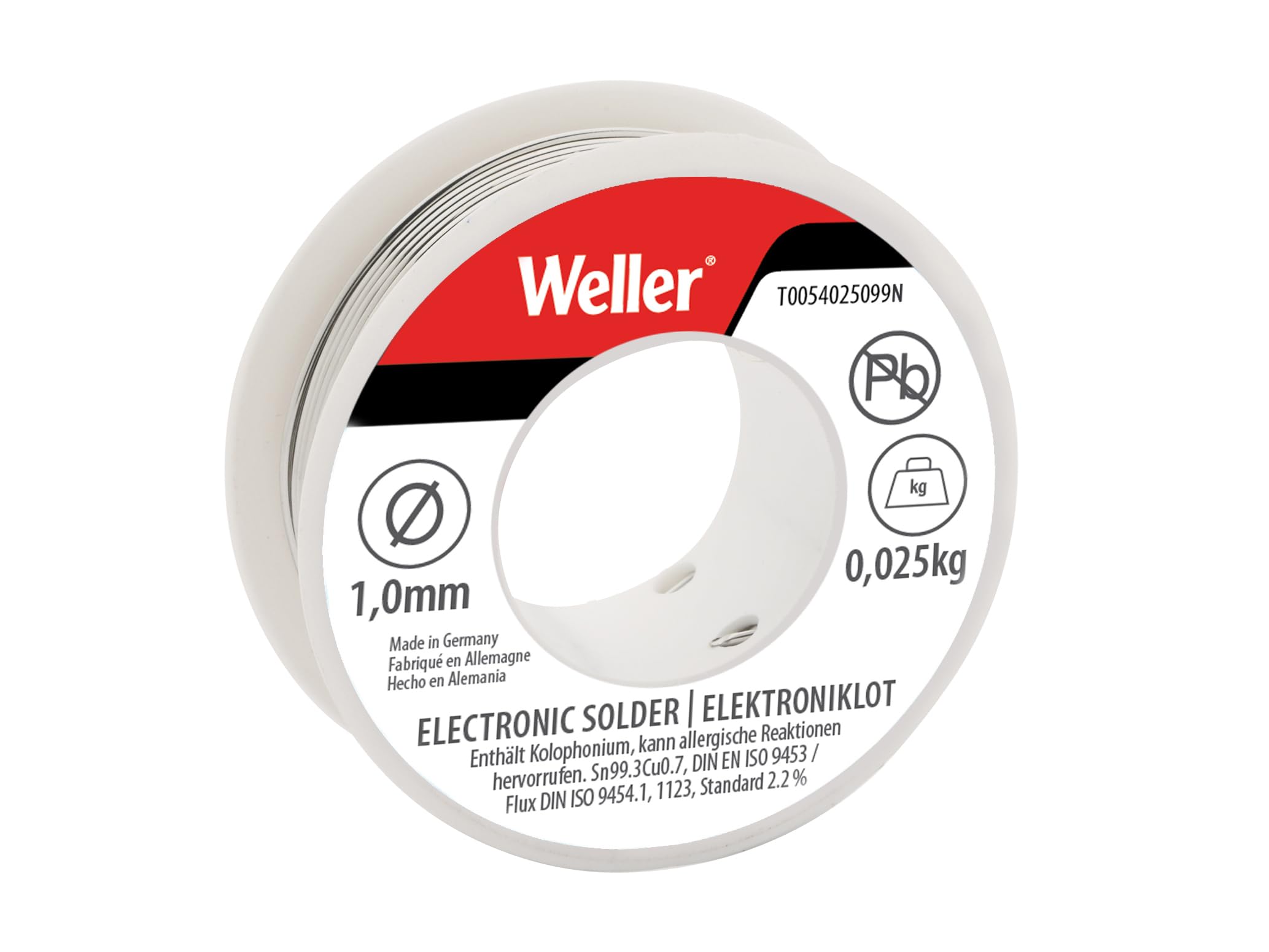 WELLER ELECTRONIC SOLDER SN99 CU3 1MM 25G