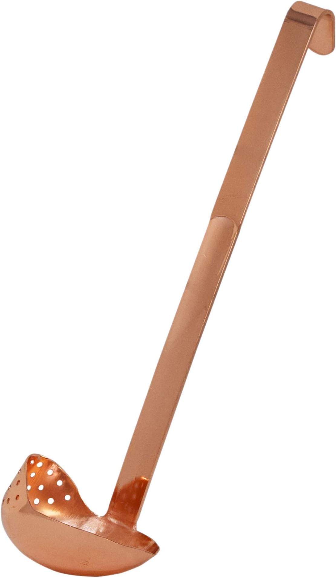 Large Serving Ladle for Scooping Straining and Pouring Kitchen Stainless Steel Utensil with Hooked Handle for Buffets Soups Sauces or Gravy by Exultimate (Coppertone Plated, 3 oz)