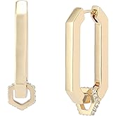 AllSaints Women's Stone Link Hexagon Hoop Earrings