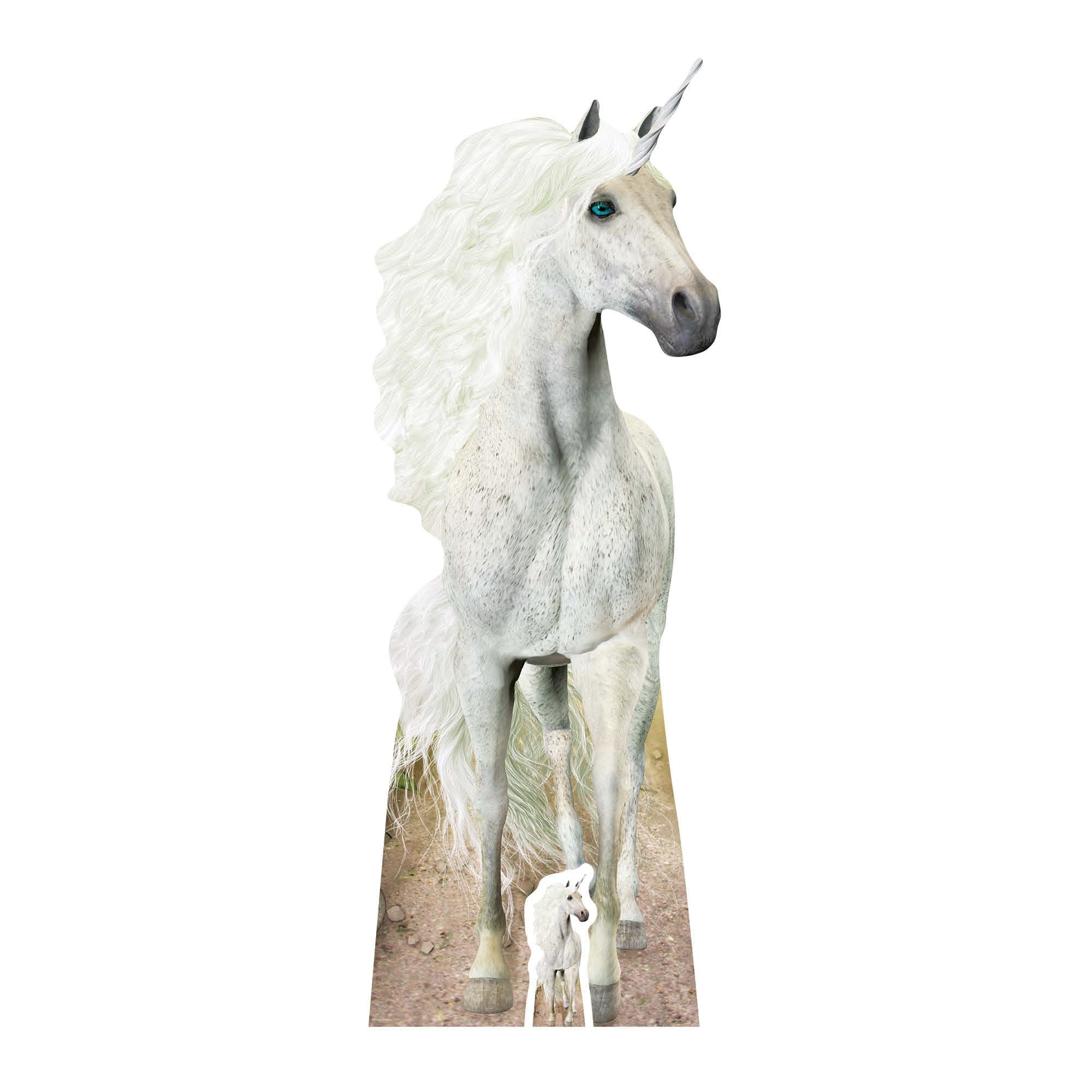 STAR CUTOUTS Life Size Cut Out with Mini Version of Unicorn, Cardboard, Multi-Colour, 185 x 67 x 185 cm Unicorn Gift and Party