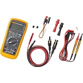 Fluke 87V Max True-RMS Digital Multimeter with Solar Test Lead Kit, CAT III 1000v Rated Multimeter, Waterproof and Dustproof IP67 Case, and MC4 Test Leads and Holster