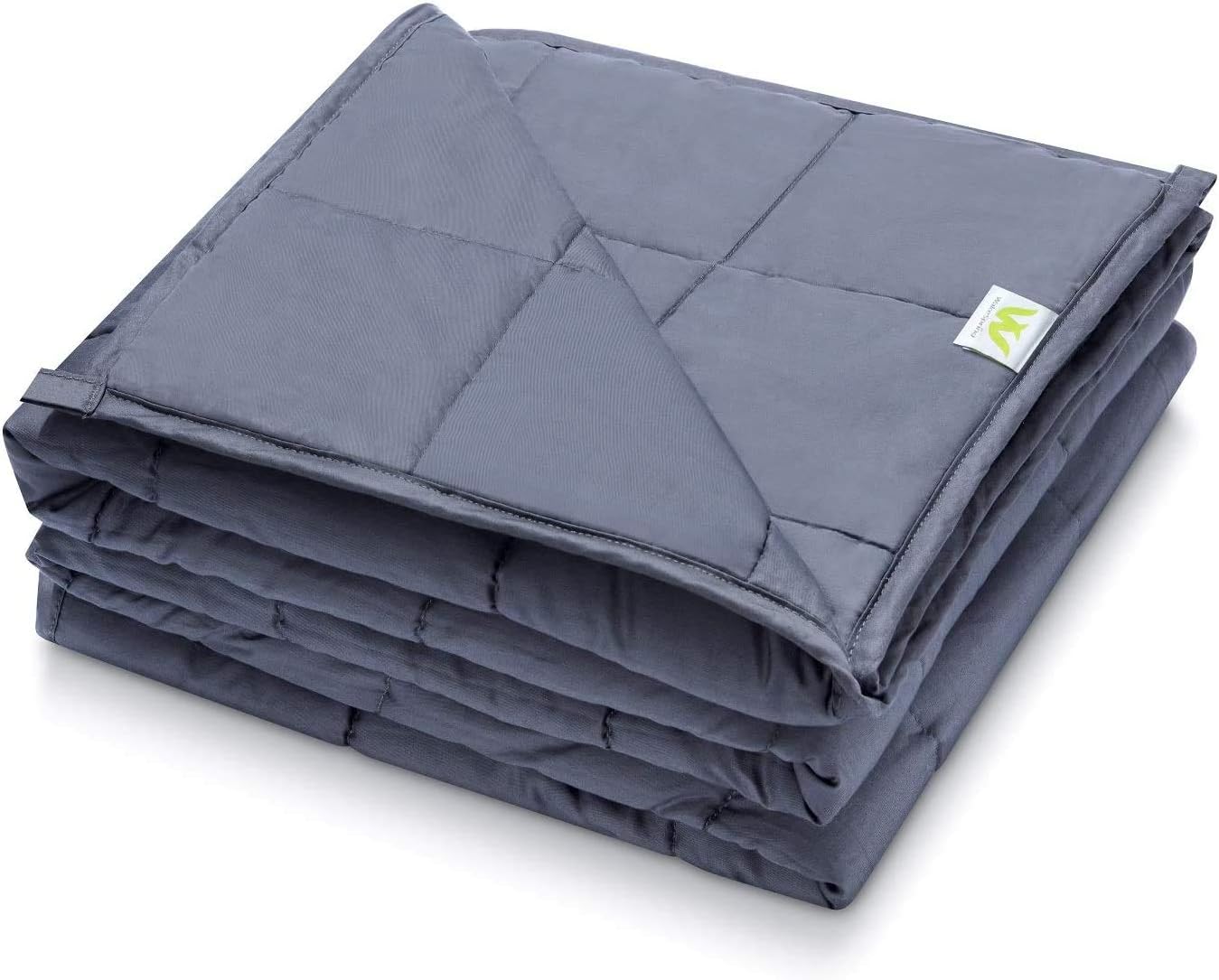 WakeSpring Weighted Blanket Adults/Teenagers, Cozy Heavy Blanket, 100% Oeko-Tex Certified Cotton Material with Premium Glass Beads